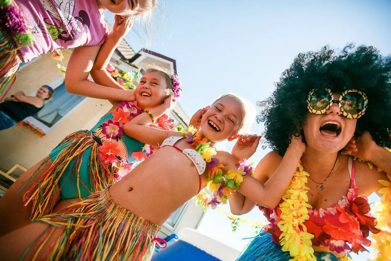 Young women having fun in hawaii photos