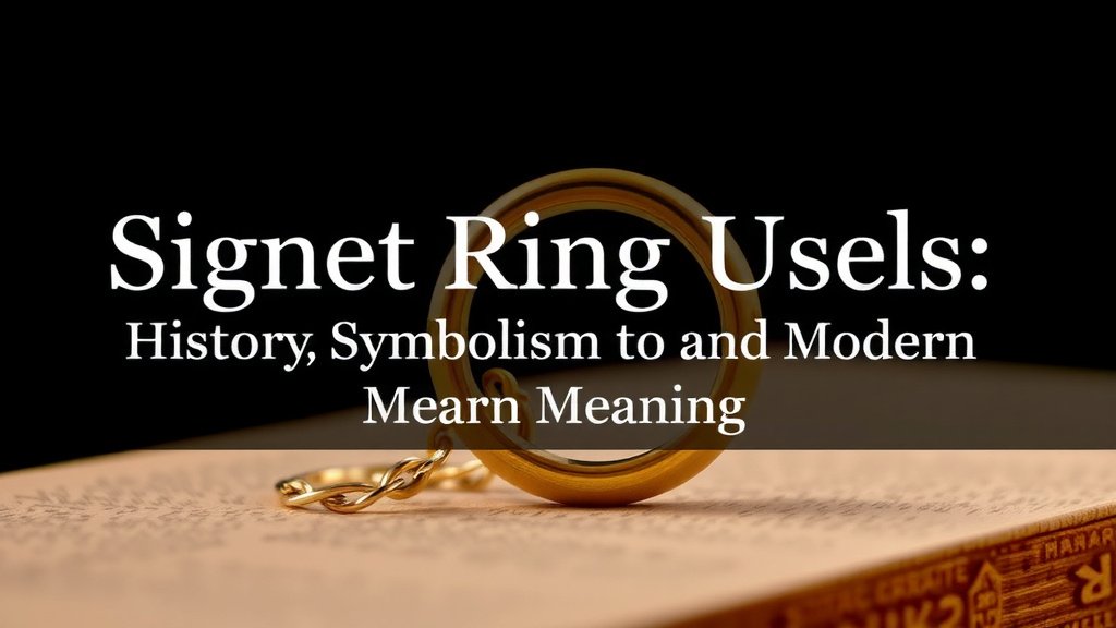 Signet Ring Uses: History, Symbolism, and Modern Meaning
